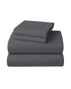 1000 Thread Count Cotton Rich King Bed Sheets 4-Piece Set in Charcoal