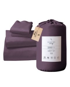1000 Thread Count Cotton Rich Queen Bed Sheet Set 4-Piece Gift Pack in Lilac