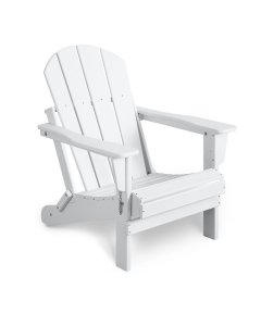 HDPE Folding Outdoor Adirondack Chair Weather Resistant White