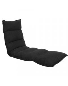 Adjustable Cushioned Floor Gaming Lounge Chair 174 x 56 x 15cm - Black