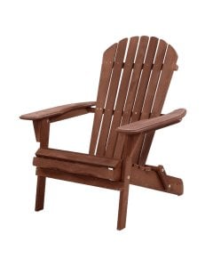 Outdoor Furniture Beach Chair Wooden Adirondack Patio Lounge Brown