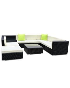 9PC Outdoor Furniture Sofa Set Wicker Garden Patio Pool Lounge
