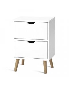 Bedside Tables Drawers Side Table  White Storage Cabinet Wood