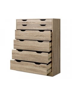 6 Chest of Drawers Tallboy Dresser Table Storage Cabinet Oak Bedroom
