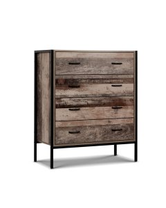 Chest of Drawers Tallboy Dresser Storage Cabinet Industrial Rustic