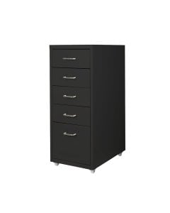 5 Drawers Portable Cabinet  Storage Steel Stackable Organiser Black