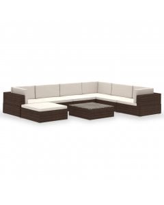 Rattan 24pc Outdoor Garden Furniture Seat Set - Brown