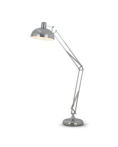 Sarantino Metal Architect Floor Lamp Shade Adjustable Height Light -  Chrome