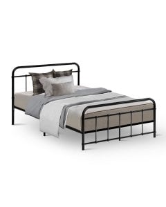 Metal Bed Frame King Single Size Platform Mattress Base Black