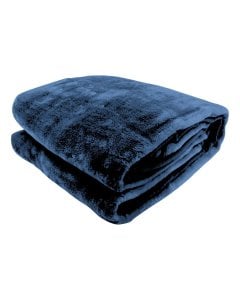 Laura Hill Faux Mink Blanket 800GSM Heavy Double-Sided - Navy Blue