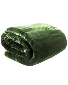 Laura Hill 800GSM Heavy Double-Sided Queen Faux Mink Blanket - Green