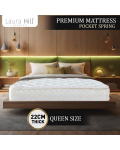 Laura Hill Pillow Top Pocket Spring 22in Mattress - Queen