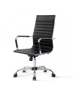Eames Replica Office Chair High Back Seating PU Leather Black