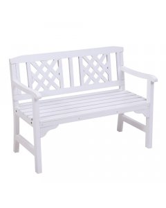 Garden Bench 2 Seat Patio Furniture Timber Outdoor Lounge Chair White
