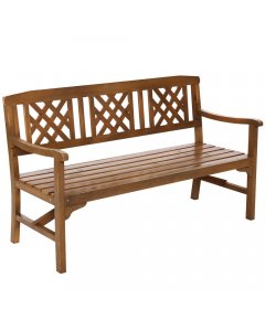 Garden Bench 3 Seat Patio Furniture Timber Lounge Chair Natural
