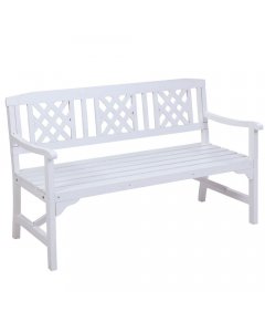 Garden Bench 3 Seat Patio Furniture Timber Outdoor Lounge Chair White