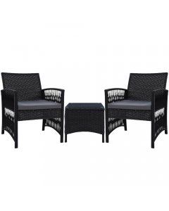 Patio Furniture Outdoor Bistro Set Dining Chairs  3 Piece Wicker