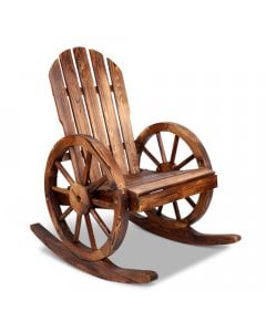 Wagon Wheels Outdoor Rocking Chair - Brown