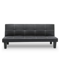 Liv 2-Seater Tufted Faux Leather Sofa Bed by Sarantino - Black