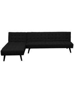 Alice Tufted Fabric Modular Sofa Bed with Chaise Lounge by Sarantino - Black