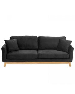 Daydream 3-Seater Loose-Back Sofa Bed with Cushions by Sarantino - Black