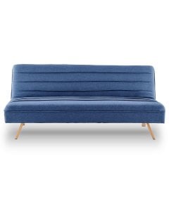 Riviera 3-Seater Pleated Linen Sofa Bed by Sarantino - Dark Blue