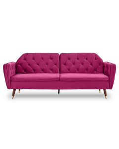 Beatrice Button-Tufted Faux Velvet Sofa Bed by Sarantino - Burgundy