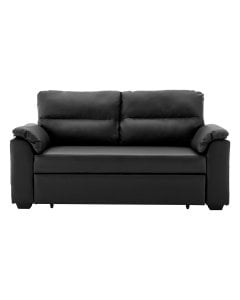 Harper Faux Leather Sofa Bed with Cushioned Armrests by Sarantino - Black