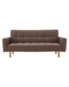 Vienna 3-Seater Blind-Tufted Fabric Sofa Bed by Sarantino - Brown