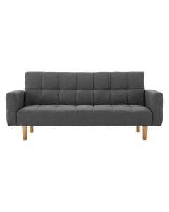 Vienna 3-Seater Blind-Tufted Fabric Sofa Bed by Sarantino - Dark Grey