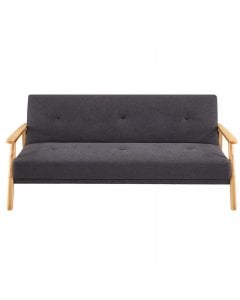 Iris Scandinavian 3-Seater Wooden Sofa Bed by Sarantino - Dark Grey