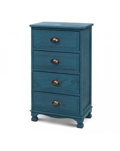 Bedside Tables Drawers Cabinet Vintage 4 Chest of Drawers Blue