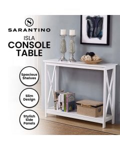 Sarantino Isla X-Frame Console Table - White