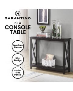 Sarantino Isla X-Frame Console Table - Black