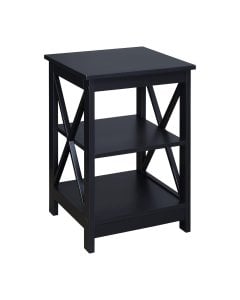 Sarantino Orson 2-Tier Bedside Table - Black