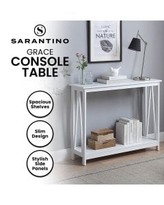 Sarantino Grace A-Frame Console Table in White