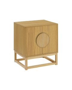 Sarantino Luca Bedside Table Split Door Night Stand - Natural